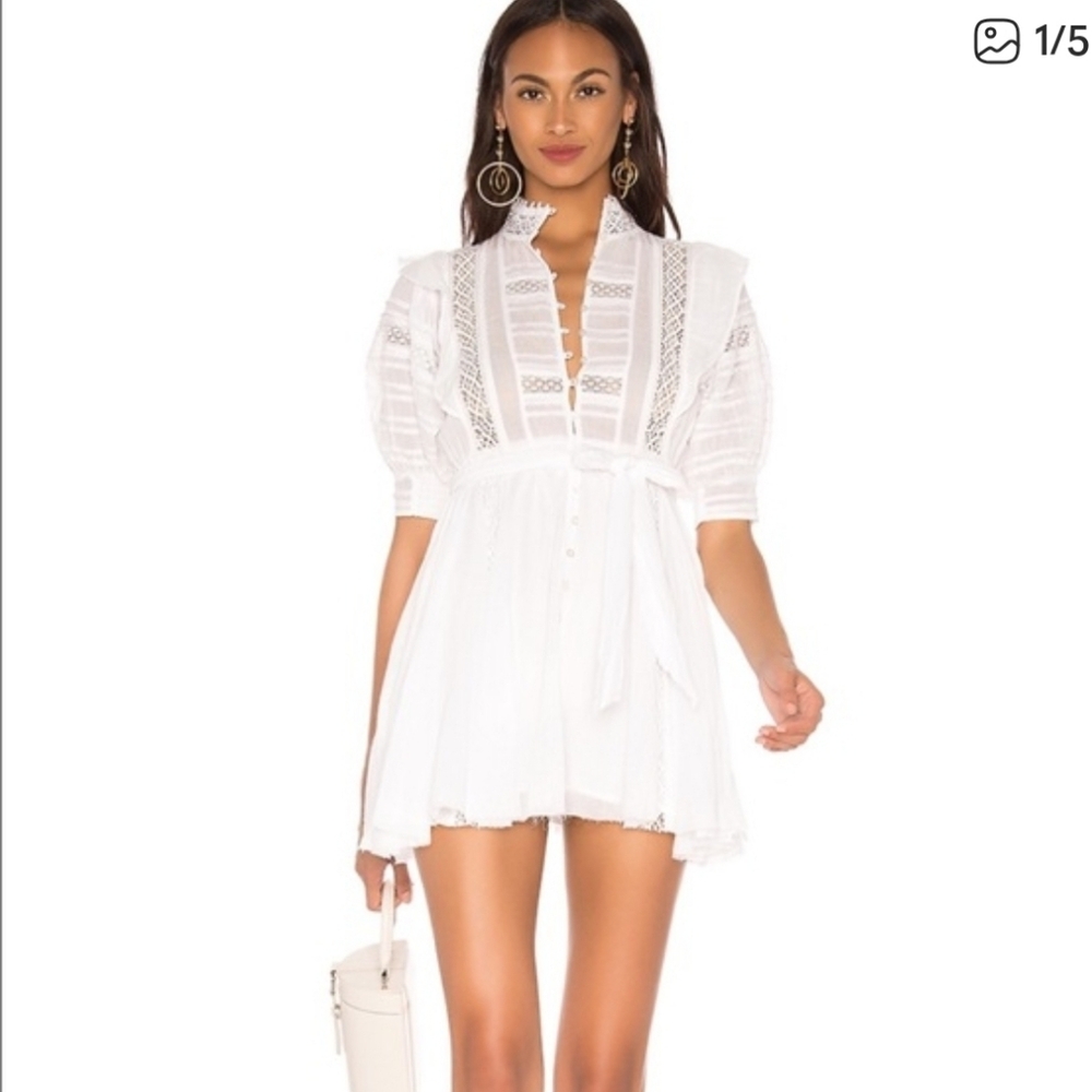 Free People White Lace Mini Dress